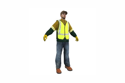 Preview: Figure worker in safety vest with extended arms