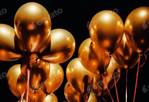 Preview: Gold party helium balloons