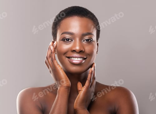 Preview: Beautiful Smiling Woman Touching Her Face