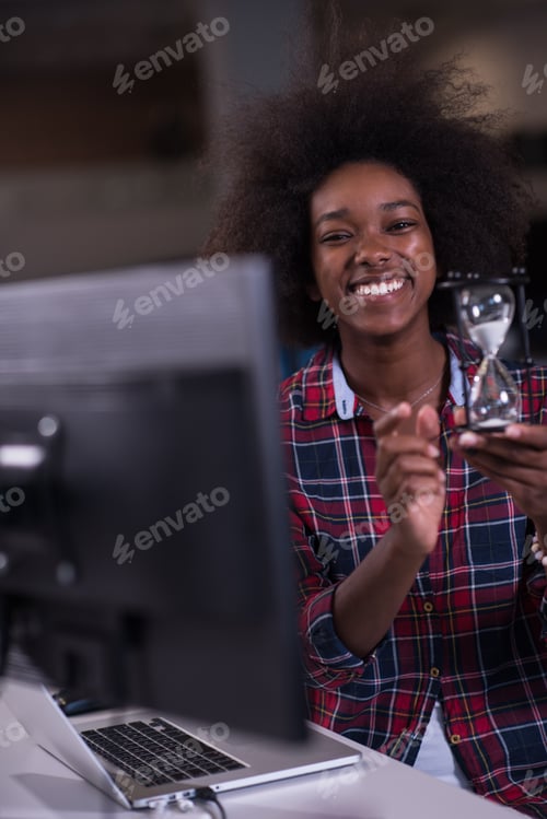 Preview: portrait of a young successful African-American woman in modern