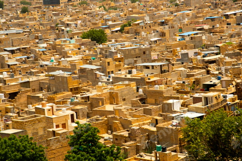 Preview: View of golden city from Jaisalmer fort, Jaisalmer, Rajasthan, India