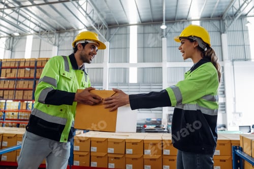Preview: The warehouse workers are checking the stock on the shelves in the production department.