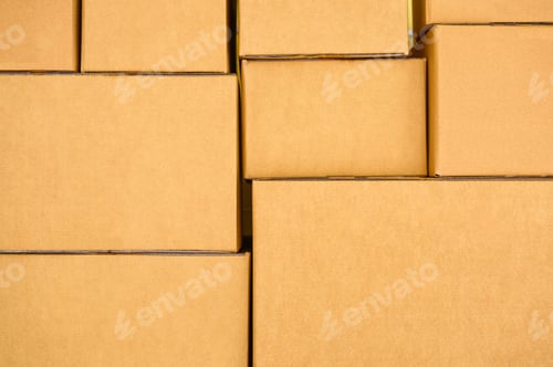 Preview: Stacked brown parcel box various size