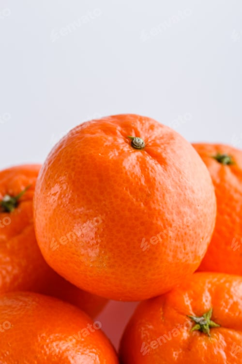 Preview: juicy mandarin on a white acrylic background