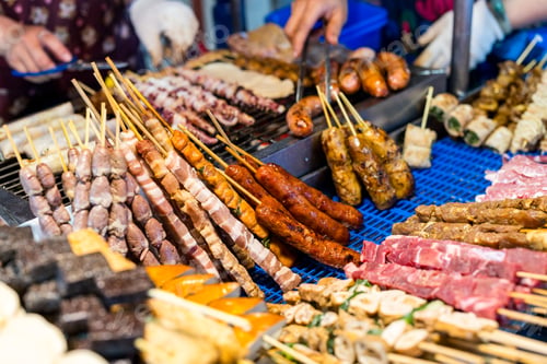 Preview: Grill Skewers sell in the street market