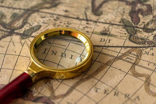 Preview: Retro magnifier with old map