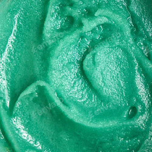Preview: Macro photo of green fruit ice cream as a layout for your ideas. Summer dessert. Top view