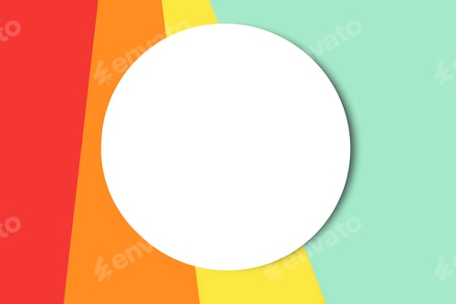 Preview: Geometrical multicolored background with isolated roound place for text or design.Creative layout.