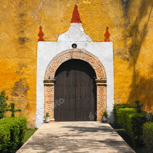 Preview: Adobe church near Tulum - Yucatan Peninsula - Mexico