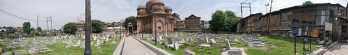 Preview: Panoramic view of Muslim Tomb Cemetery in Srinagar, India