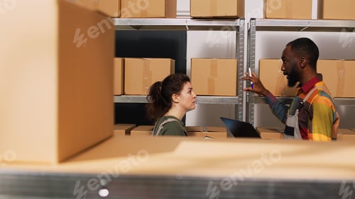 Preview: Diverse people reviewing supply chain