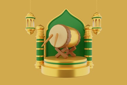 Preview: Drum on a gold platform