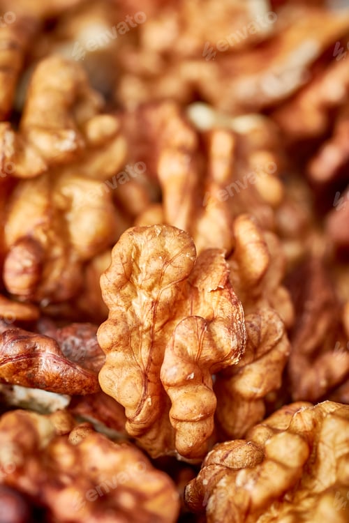Preview: Close up picture of dried walnuts.