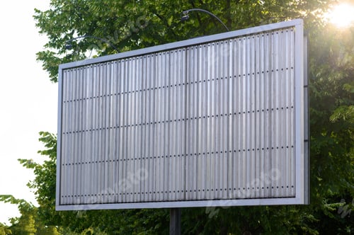 Preview: Empty billboard without advertising outdoors. large advertising banner mockup.