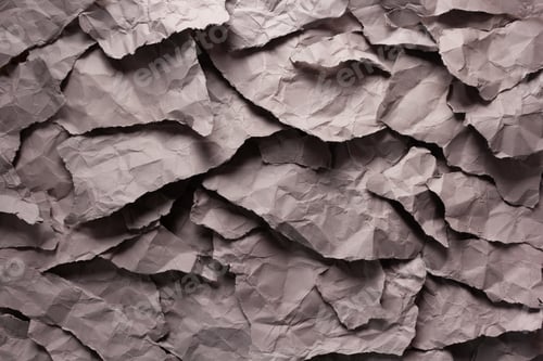 Preview: Ragged waste paper background. Recycling concept and gray ripped paper heap