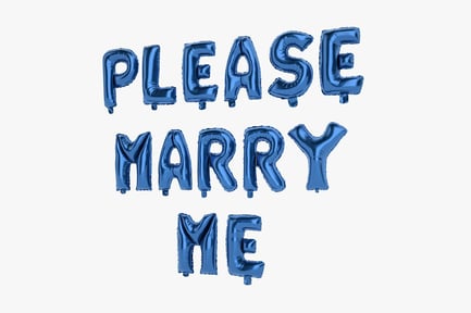 Preview: Please Marry Me - Blue Foil Balloon Letter Set