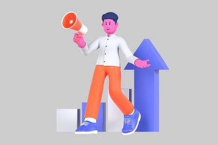 Preview: Cartoon man with megaphone