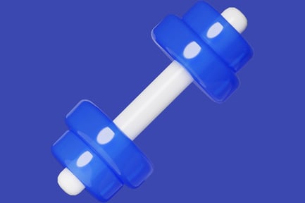 Preview: Blue and white dumbbell