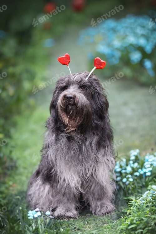 Preview: Schapendoes, Dutch Sheepdog portrait outdoors