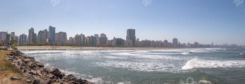 Preview: Santos Beach and city skyline - Santos, Sao Paulo, Brazil