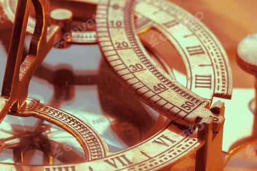 Preview: antique compass on vintage paper background
