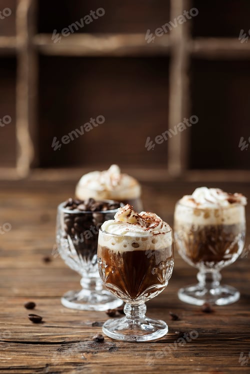 Preview: coffee cocktail with whipped cream