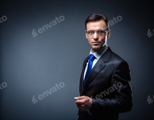Confident Man Posing in Business Suit