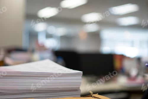Preview: Stack of paper, Document, many jobs waiting to be done on the table, busy concept