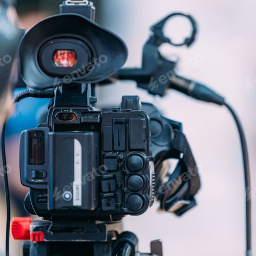 Preview: TV Camera Recording a Publicity Event