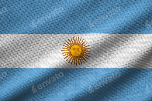 Preview: Digital illustration of the flag of Argentina with a waving texture