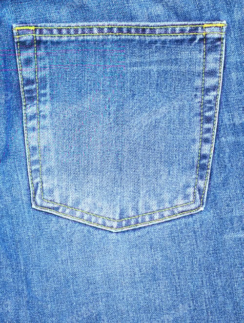 Preview: Denim Pocket Close Up with Yellow Stitching