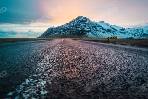 Preview: Beautiful snowy mountain and sunrise