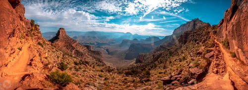 Preview: Panoramic of the beautiful descent of the South Kaibab Trailhead. Grand Canyon