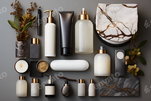 Preview: black and white mock up packaging for cosmetic and amenities
