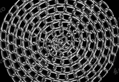 Preview: Chain Heap - Abstract Metal Background. Collection Silver Jewelry Chains On An Isolated Black