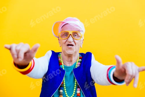 Preview: funny portraits with old grandmother