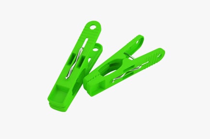 Preview: Bright Green Plastic Clothespins