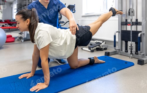 Preview: Physical Therapist Assists Woman with Leg Exercise