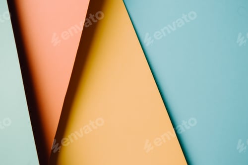Preview: Colorful and minimalist background with pink, yellow,blue and orange pastel colors