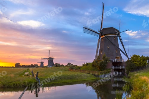 Preview: Three historic wooden windmills