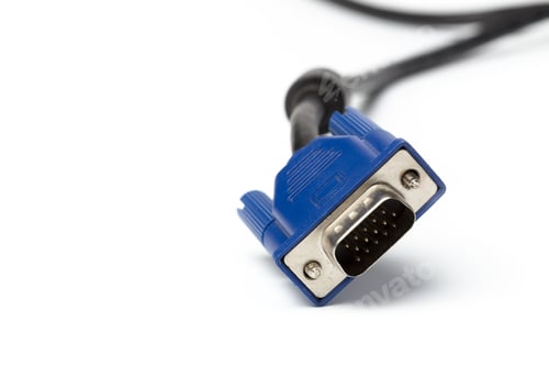 Preview: VGA tech pc input cable connector isolated on white background