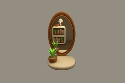 Preview: Mirror Icon 3D Illustration