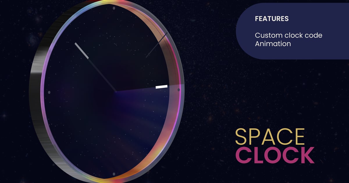 Space Clock 3D, Incl. clock & watch - Envato