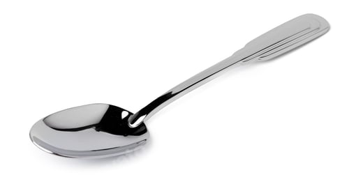 Preview: Metal steel spoon isolated on white background