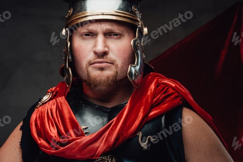 Preview: Serious legionary's headshot in dark background