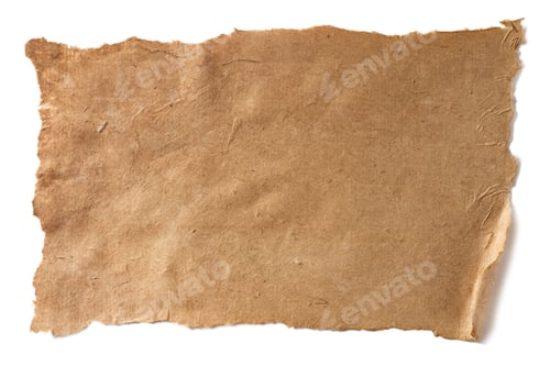 Preview: blank aged brown paper texture isolated on white