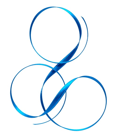 Preview: Shiny satin ribbon in blue color isolated on white background close up