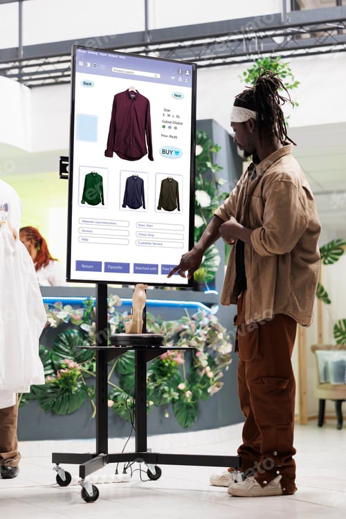 Preview: Shopper looks for clothes on monitor