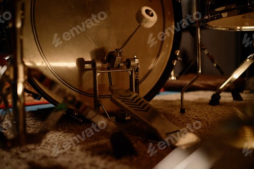 Preview: Foot Controlled Drum Pedal on Floor in Recording Studio