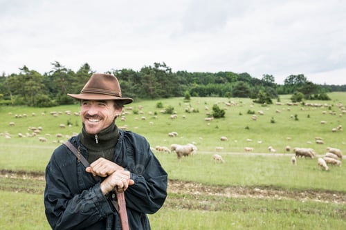 Preview: Portrait of farmer in field, smiling